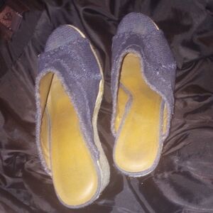 Denim Espadrille Wedge Sandals